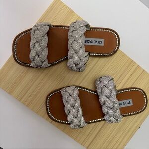 Steve Madden Silver Braided Sandals 7.0